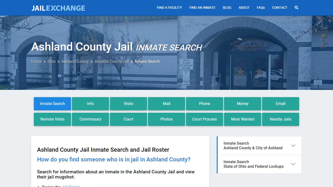 Ashland County Jail Inmate Search - Jail Exchange